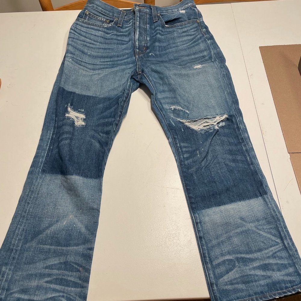 J. Crew Point Sur Denim Stevie Rocker Distressed Medium Wash Jeans sz 28